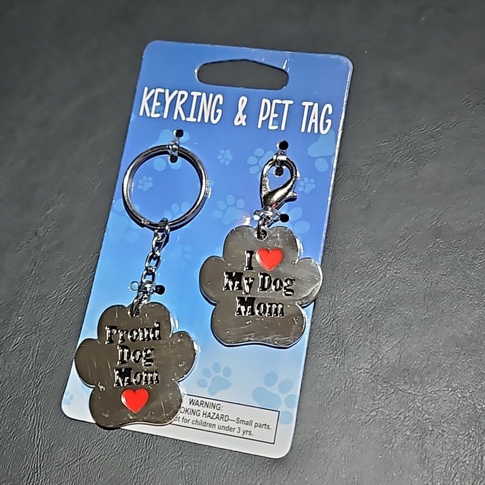Pawprint 🎁 Key Ring & Matching Pet Tag